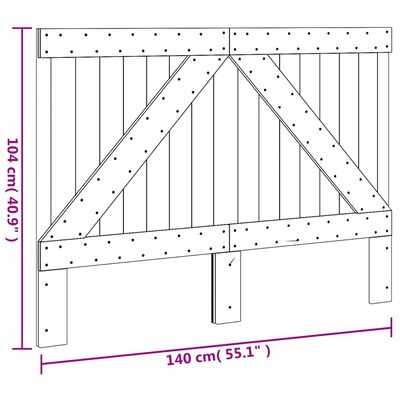 vidaXL Tăblie de pat, 140x104 cm, lemn masiv de pin