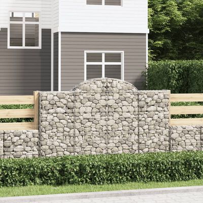 vidaXL Coșuri gabion arcuite 15 buc, 200x30x120/140cm, fier galvanizat