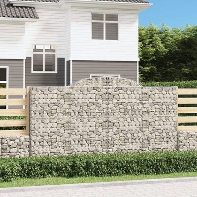 vidaXL Coșuri gabion arcuite 2 buc, 300x50x160/180 cm, fier galvanizat