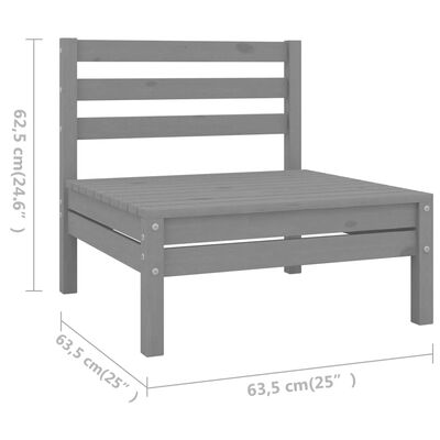 vidaXL Set mobilier de grădină, 5 piese, gri, lemn masiv de pin