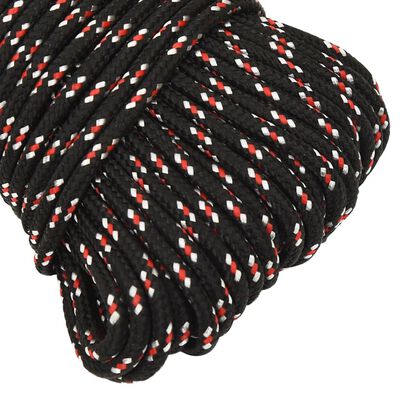 vidaXL Frânghie de barcă, negru, 3 mm, 25 m, polipropilenă