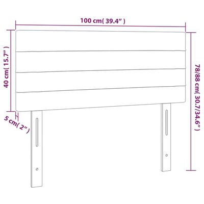 vidaXL Tăblie de pat, gri deschis, 100x5x78/88 cm, textil