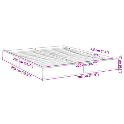 vidaXL Cadru de pat, stejar sonoma, 200x200 cm, lemn prelucrat