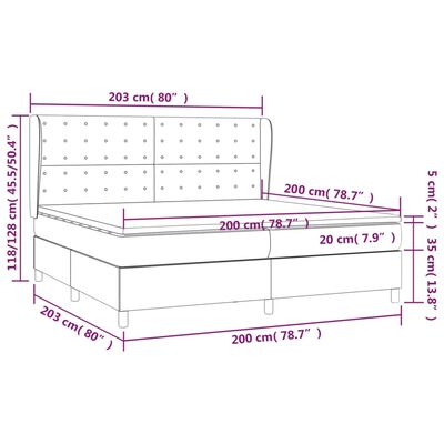 vidaXL Pat box spring cu saltea, roz, 200x200 cm, catifea