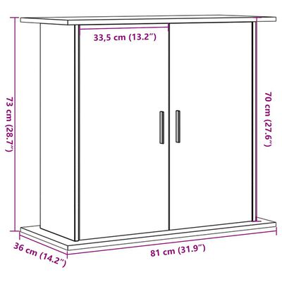 vidaXL Suport acvariu, stejar artizanal, 81x36x73 cm, lemn prelucrat