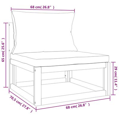 vidaXL Set mobilier de grădină cu perne, 3 piese, lemn masiv acacia