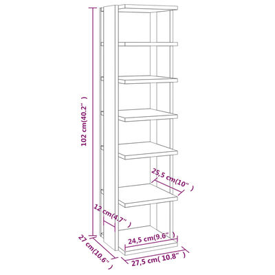 vidaXL Pantofar, alb, 27,5x27x102 cm, lemn compozit