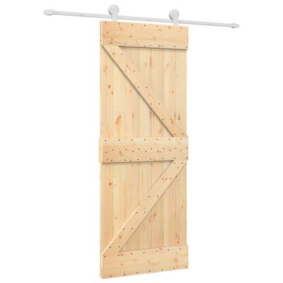 vidaXL Ușă glisantă cu set de feronerie 80x210 cm, lemn masiv de pin