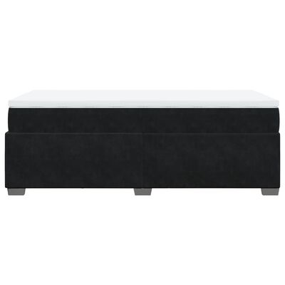 vidaXL Pat box spring cu saltea, negru, 80x200 cm, catifea