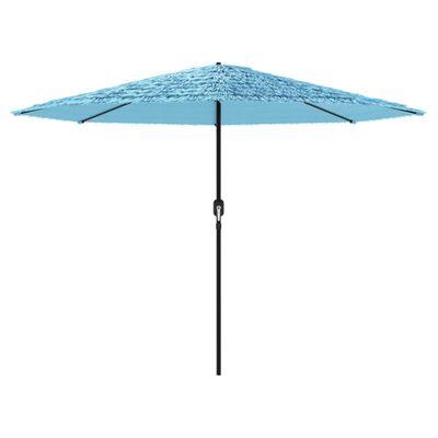 vidaXL Umbrelă soare de grădină stâlp din oțel, albastru 388x388x248cm