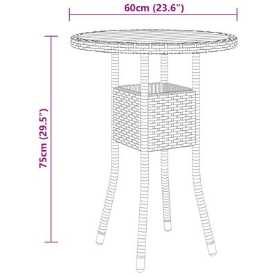 vidaXL Set mobilier de grădină, 5 piese, gri, poliratan