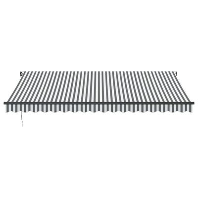 vidaXL Copertină retractabilă manual cu LED-uri antracit/alb 450x350cm