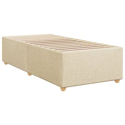 vidaXL Pat box spring cu saltea, crem, 90x190 cm, textil