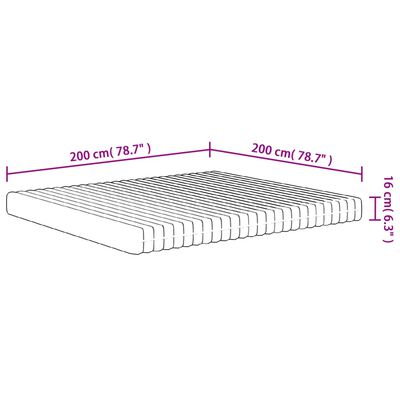 vidaXL Saltea din spumă, fermitate medie moale, 200x200 cm