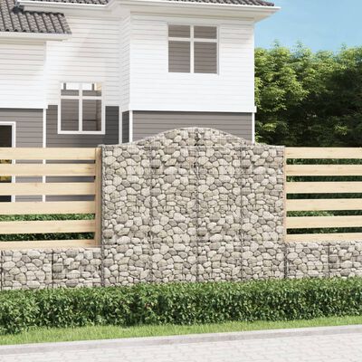 vidaXL Coșuri gabion arcuite 14 buc, 200x30x180/200cm, fier galvanizat