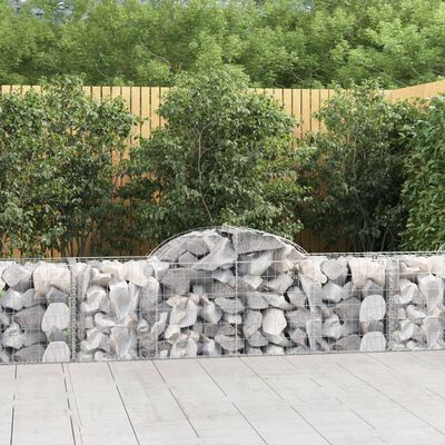 vidaXL Coșuri gabion arcuite 10 buc, 200x50x60/80 cm, fier galvanizat