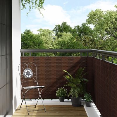 vidaXL Paravan pentru balcon, maro și negru, 400x100 cm, poliratan