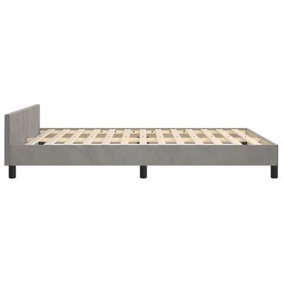 vidaXL Cadru de pat cu tăblie, gri deschis, 140x190 cm, catifea