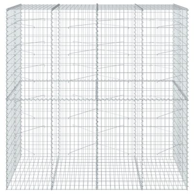 vidaXL Coș gabion cu capac, 200x100x200 cm, fier galvanizat