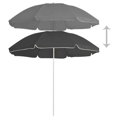 vidaXL Umbrelă de soare de exterior, stâlp din oțel, antracit, 180 cm