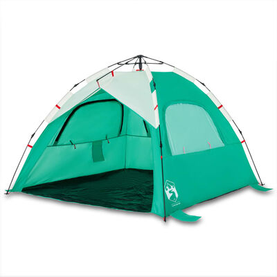 vidaXL Cort camping 3 persoane verde marin impermeabil setare rapidă