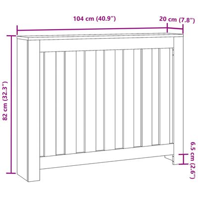 vidaXL Mască pentru calorifer stejar maro 104x20x82 cm lemn prelucrat