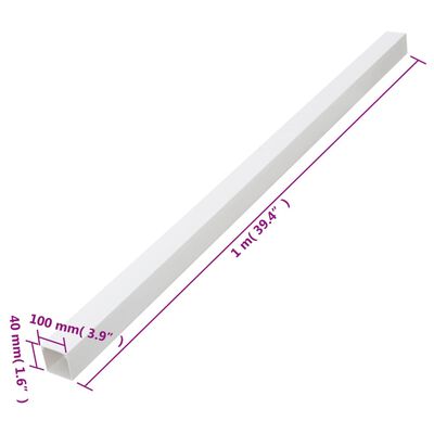 vidaXL Șine de cabluri, 100x40 mm, 10 m, PVC