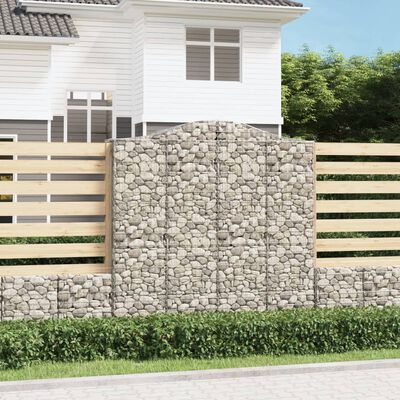 vidaXL Coșuri gabion arcuite, 2 buc 200x50x200/220 cm, fier galvanizat