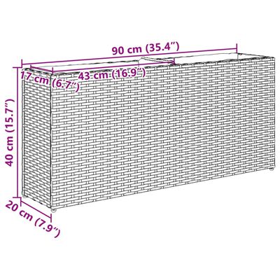 vidaXL Jardiniere grădină 2 ghivece 2 buc. maro, 90x20x40 cm poliratan