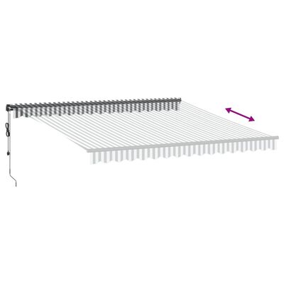 vidaXL Copertină retractabilă automat LED-uri antracit/alb 400x350 cm