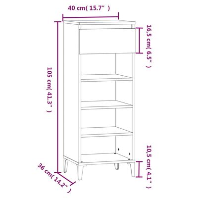 vidaXL Pantofar, stejar sonoma, 40x36x105 cm, lemn prelucrat