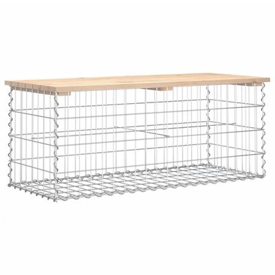 vidaXL Bancă de grădină, design gabion, 103x44x42cm, lemn masiv de pin