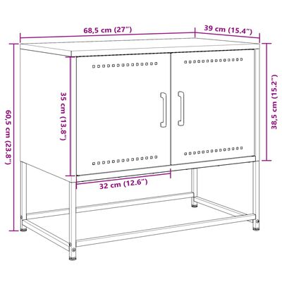 vidaXL Dulap TV, roz, 68,5x39x60,5 cm, oțel