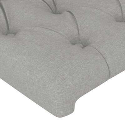 vidaXL Pat box spring cu saltea, gri deschis, 90x200 cm, textil