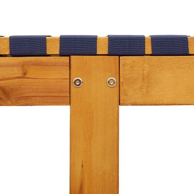 vidaXL Șezlonguri cu masă, 2 buc, albastru închis, lemn masiv acacia