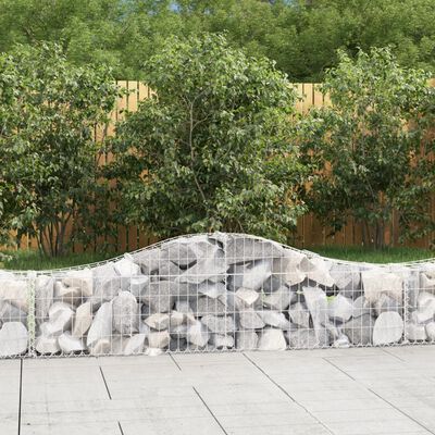 vidaXL Coșuri gabion arcuite 12 buc, 200x30x40/60 cm, fier galvanizat