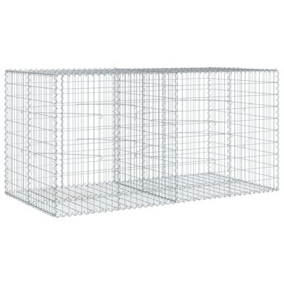 vidaXL Coș gabion cu capac, 200x100x100 cm, fier galvanizat