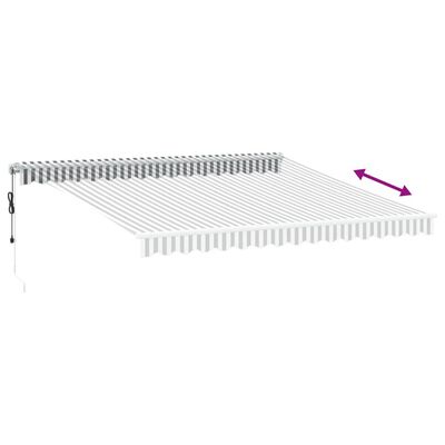 vidaXL Copertină retractabilă automat cu LED, antracit/alb, 400x300 cm