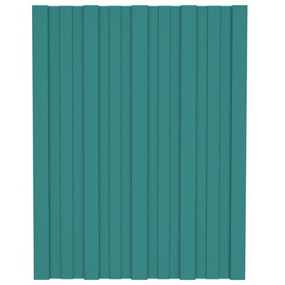 vidaXL Panouri pentru acoperiș 12 buc. verde 60x45 cm oțel galvanizat