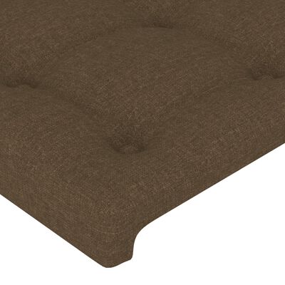 vidaXL Tăblie de pat cu LED, maro închis, 163x16x118/128 cm, textil