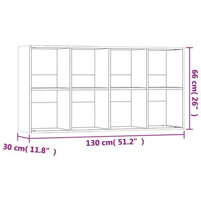 vidaXL Bibliotecă/Dulap, stejar sonoma, 66x30x130 cm, lemn prelucrat