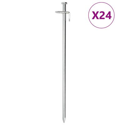 vidaXL Țăruși de cort, 24 buc., 30 cm, 8 mm, oțel galvanizat