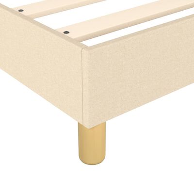 vidaXL Pat box spring cu saltea, crem, 90x200 cm, textil