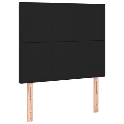 vidaXL Pat box spring cu saltea, negru, 90x190 cm, piele ecologică