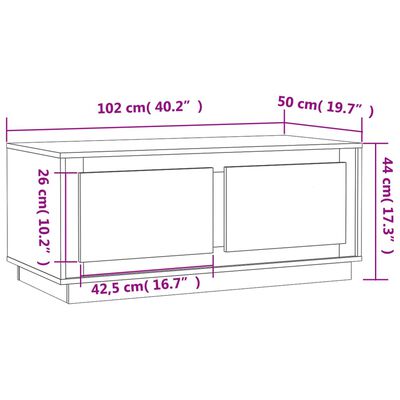 vidaXL Măsuță de cafea, stejar afumat, 102x50x44 cm, lemn prelucrat