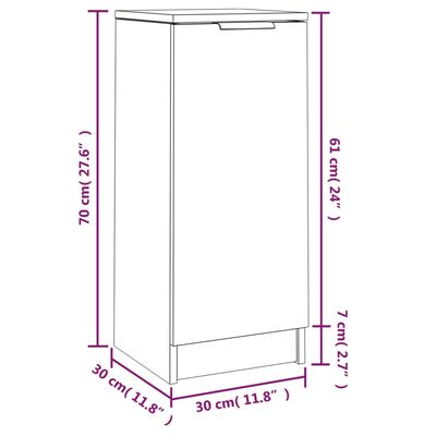 vidaXL Dulap, alb, 30x30x70 cm, lemn prelucrat