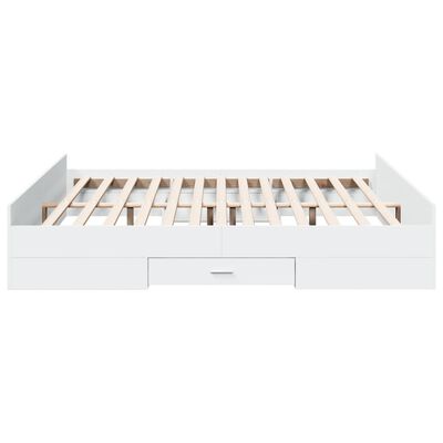 vidaXL Cadru de pat cu sertare, alb, 180x200 cm, lemn prelucrat