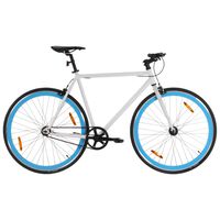 vidaXL Bicicletă cu angrenaj fix, alb și albastru, 700c, 51 cm