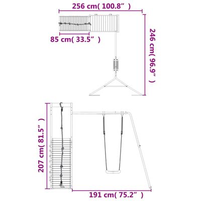 vidaXL Set de joacă pentru exterior, lemn de pin impregnat