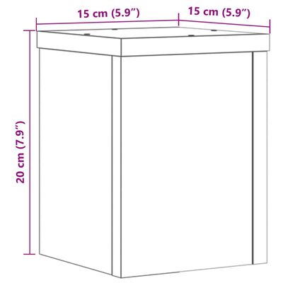 vidaXL Suporturi de plante, 2 buc., negru, 15x15x20 cm, lemn prelucrat